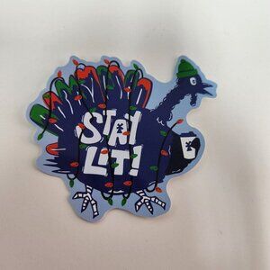 Dutch Bros Sticker November 2024 Stay Lit Blue Turkey Thanksgiving